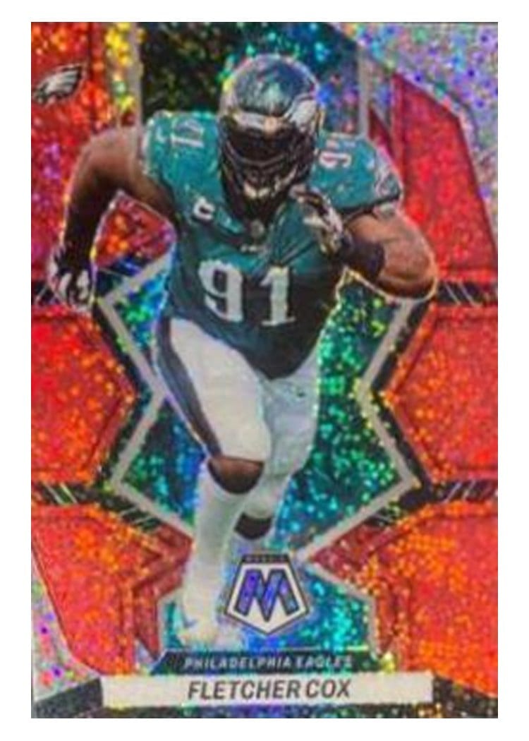 2022 Panini Prizm Base Set Fletcher Cox Red Sparkle #241 card