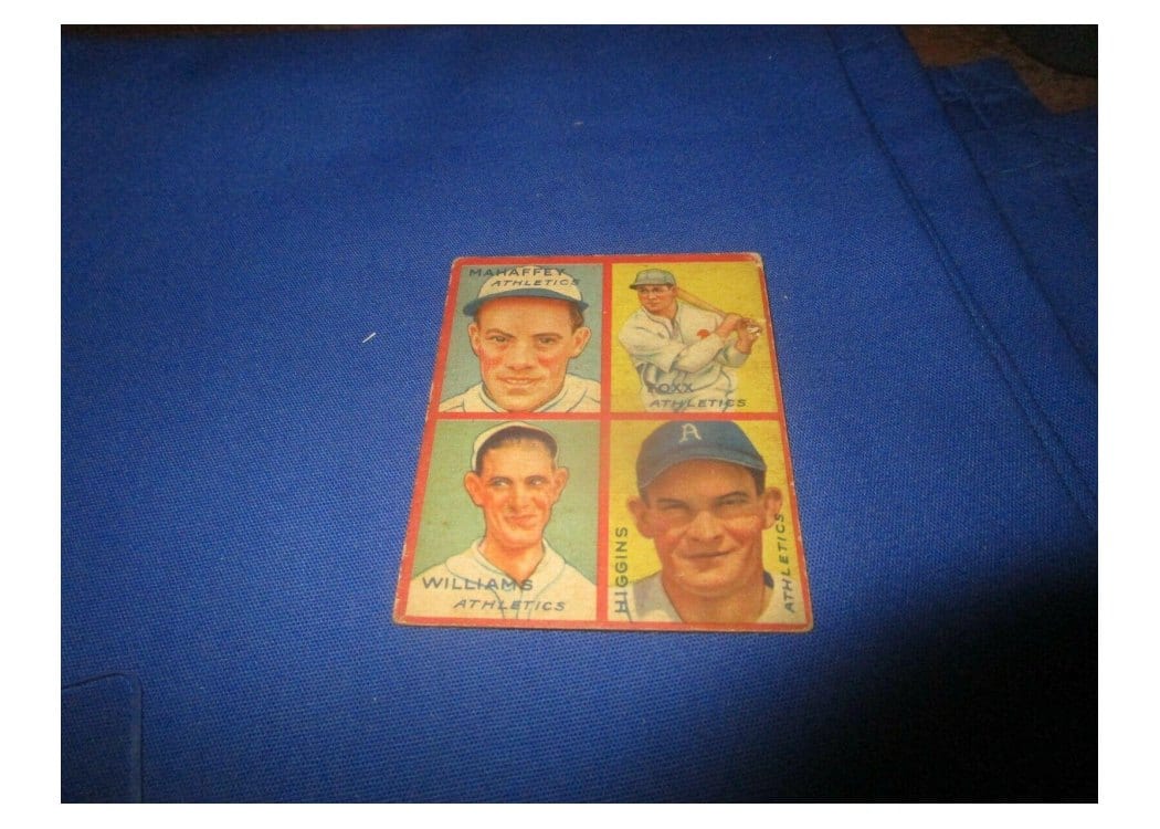 1935 Goudey 4 in 1 Foxx, Higgins Mahaffey, Williams card