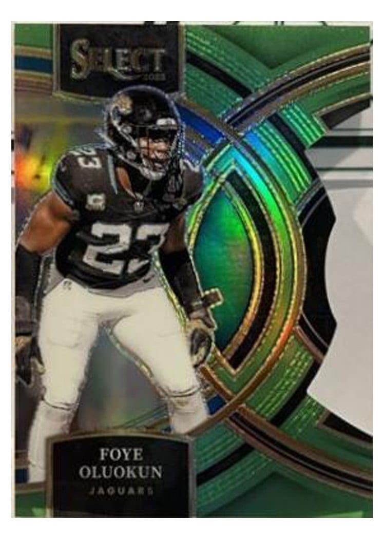 2023 Panini Select Base Set Foye Oluokun Neon Green Prizm Die-Cut #139 card