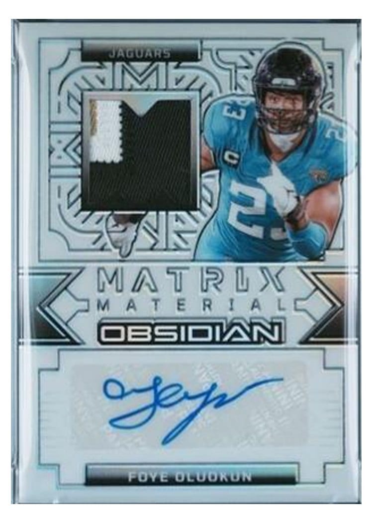 2024 Panini Obsidian Matrix Material Autographs Foye Oluokun #10 card