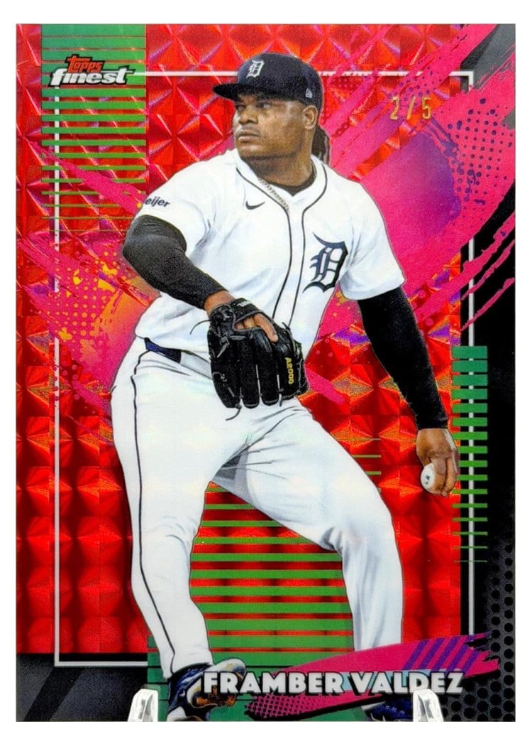 2026 Topps Finest Framber Valdez Red Refractor #205 card