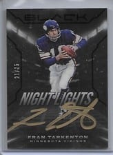2022 Panini Black Night Lights Signatures Fran Tarkenton #NLS-FRA card