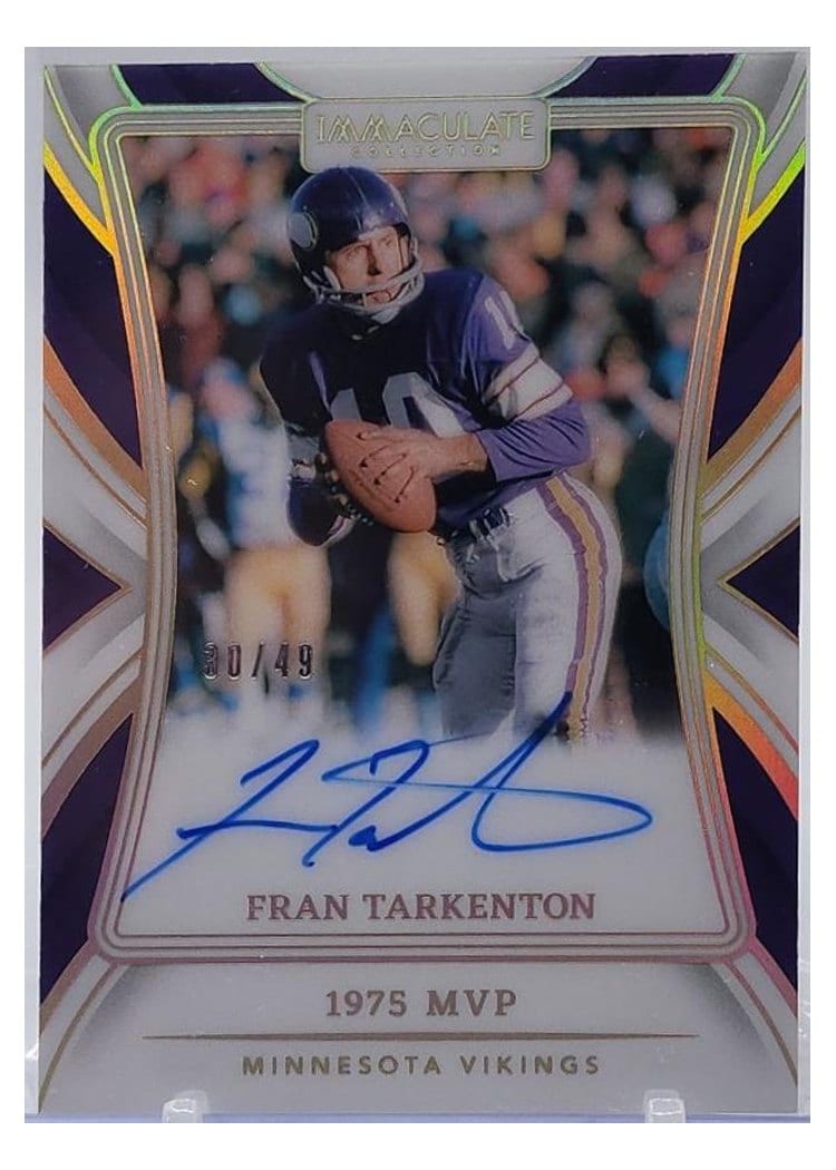 2024 Panini Immaculate Collection Immaculate Moments Autographs Fran Tarkenton #7 card
