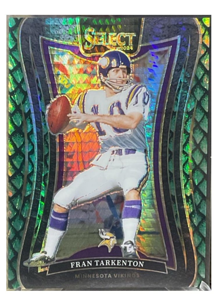 2024 Panini Select Base Set Fran Tarkenton Dragon Scale Prizm #338 card