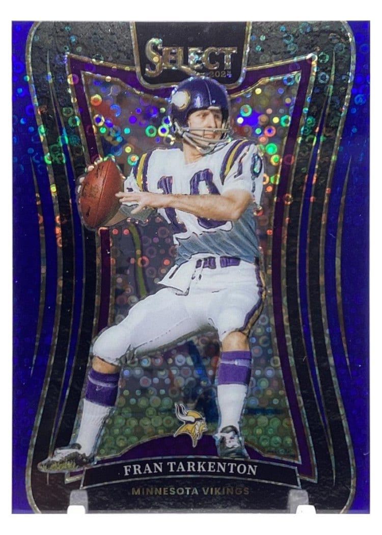 2024 Panini Select Base Set Fran Tarkenton Blue Disco Prizm #338 card