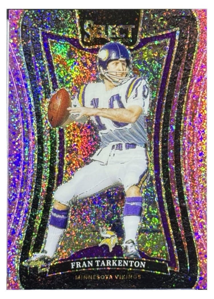 2024 Panini Select Base Set Fran Tarkenton Pink Glitter Prizm #338 card