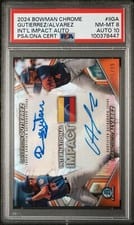2024 Bowman Chrome International Impact Autographs Francisco Alvarez / Daiverson Gutierrez #II-GA card