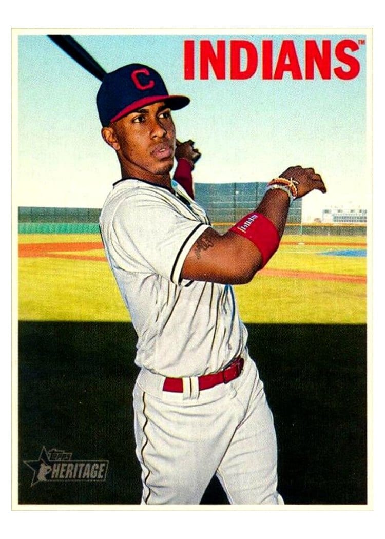 2019 Topps Heritage Base Set Francisco Lindor #401 card