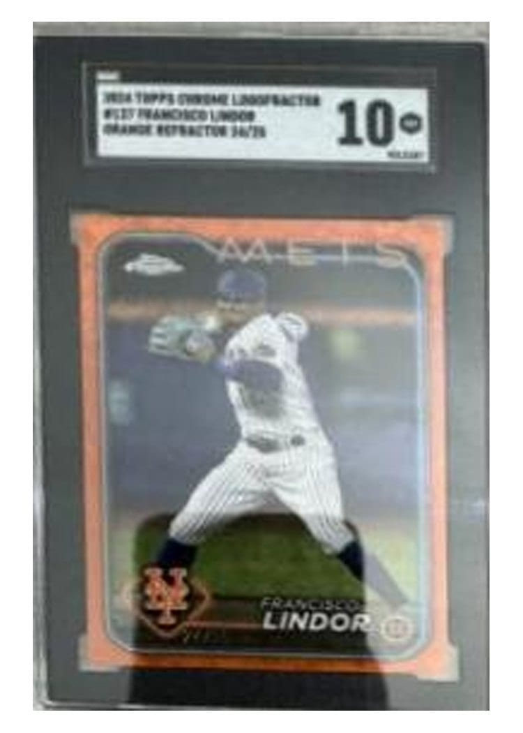 2024 Topps Chrome Francisco Lindor Logofractor Orange #137 card
