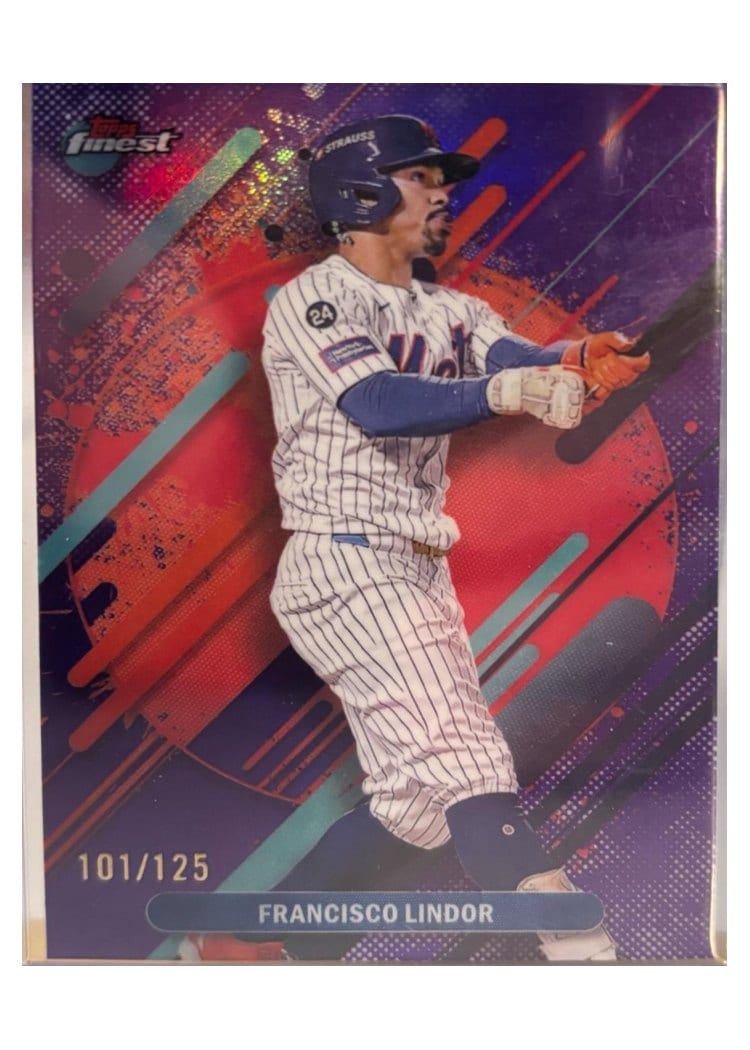 2025 Finest Base Set Francisco Lindor Purple Refractor #206 card