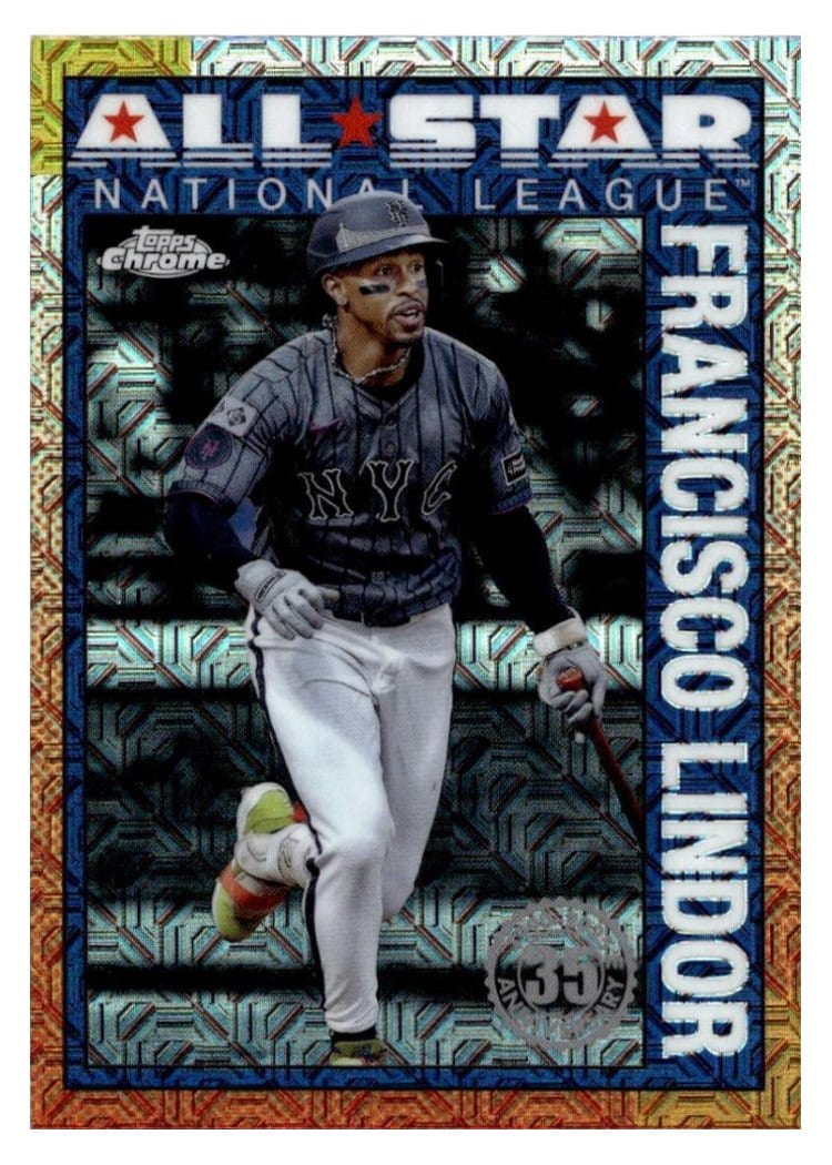 2025 Topps 1990 Topps Baseball All Stars Chrome Refractor Francisco Lindor #90ASC-35
