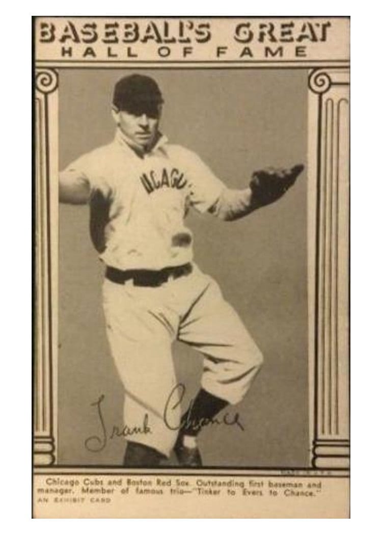 1948 Baseball's Great Hall of Fame Exhibits Frank Chance card