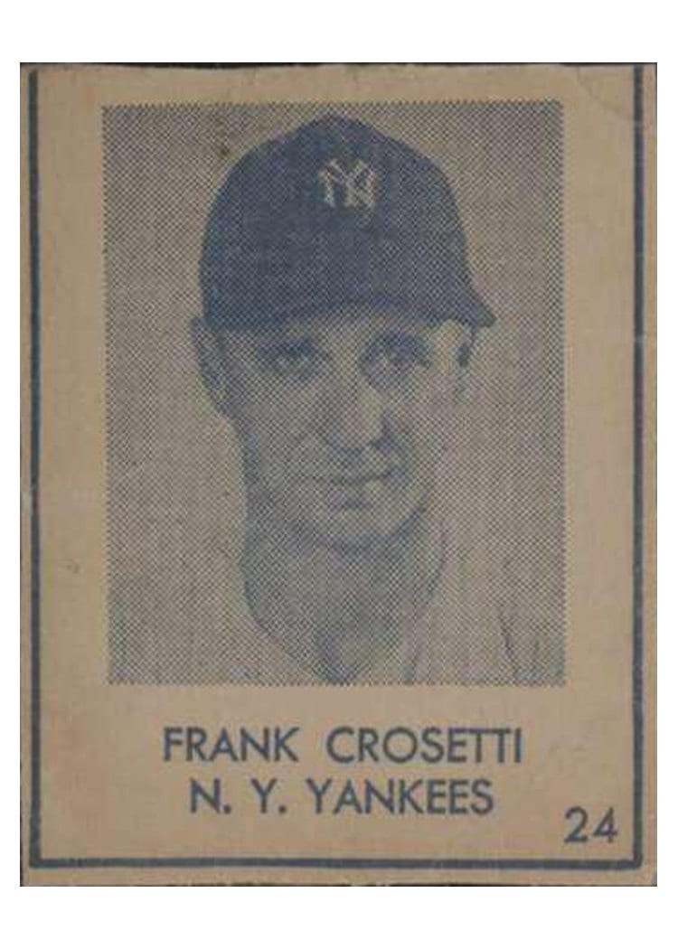 1948 R346 Blue Tint Frank Crosetti #24 card