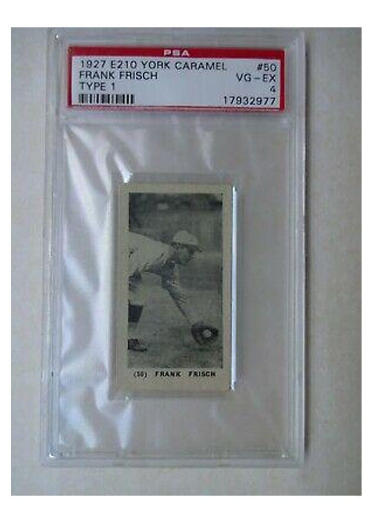 1927 E210 York Caramel Type 1 Frank Frisch #50 card