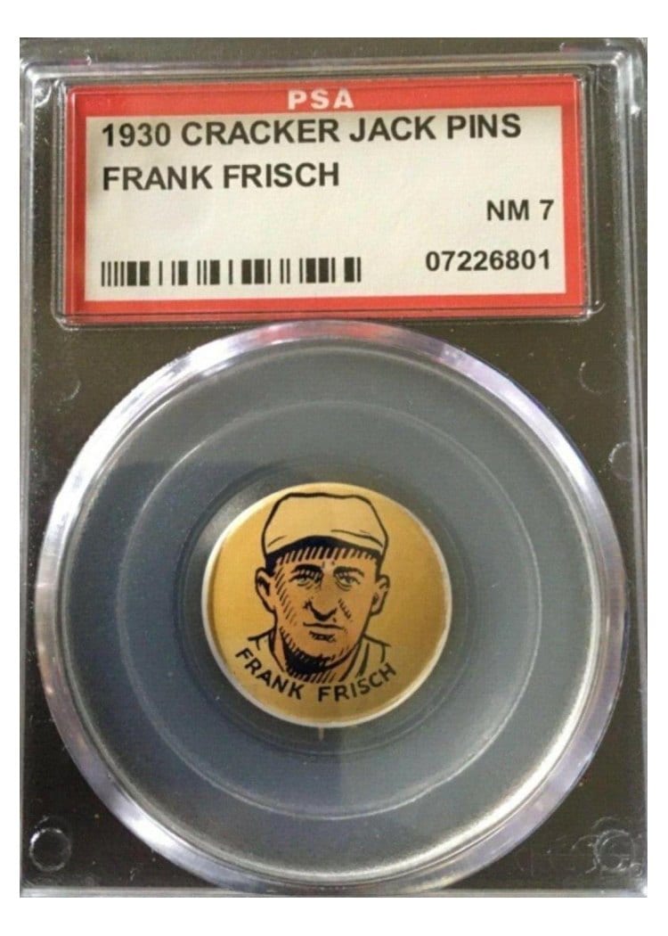 1930 Cracker Jack Pins Frank Frisch card