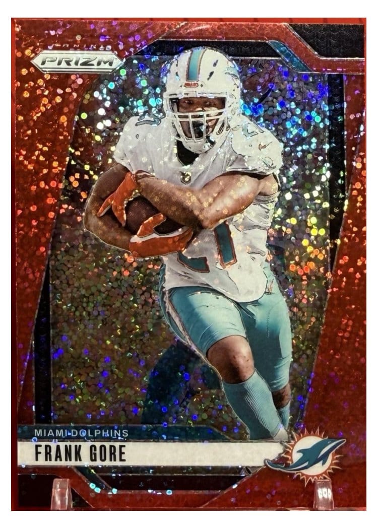2024 Panini Prizm Base Set Frank Gore Red Sparkle #184 card