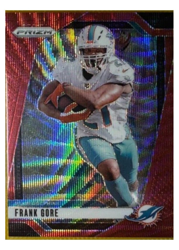 2024 Panini Prizm Base Set Frank Gore Red Wave #184 card