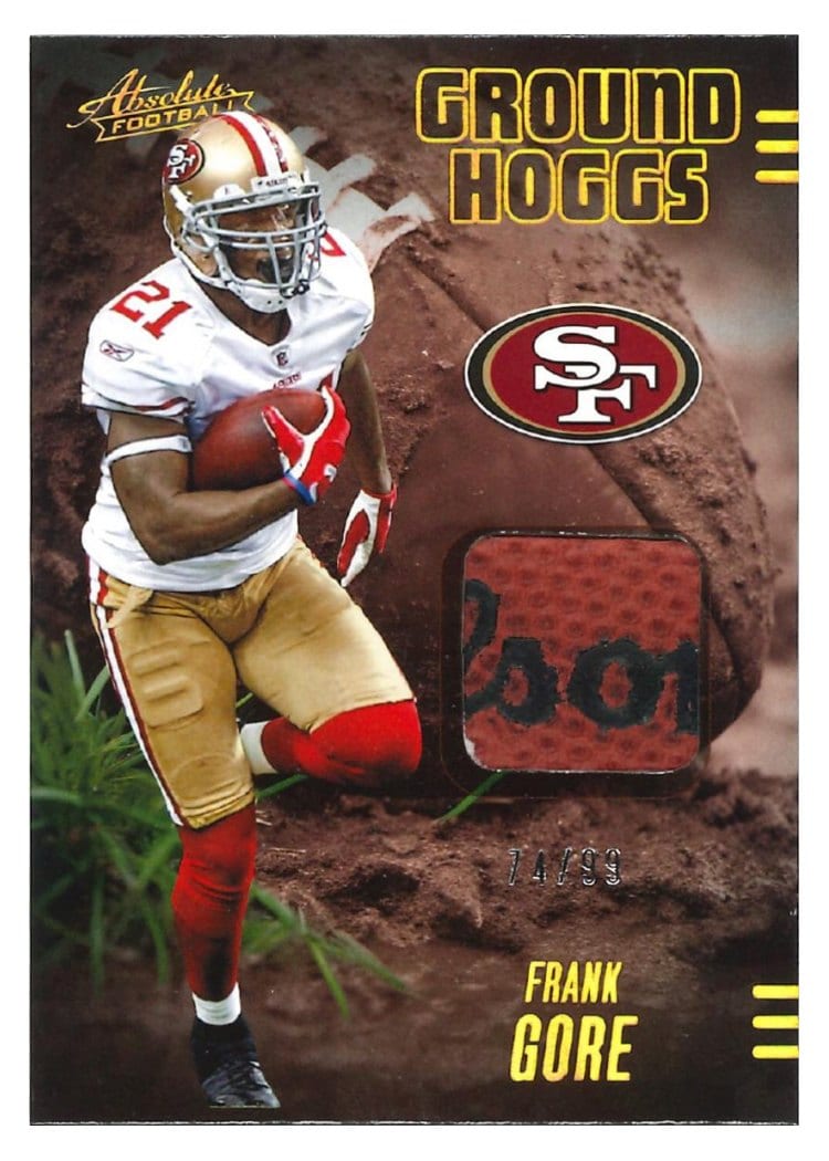 2025 Panini Absolute Ground Hoggs Materials Frank Gore #GHM-FGO card