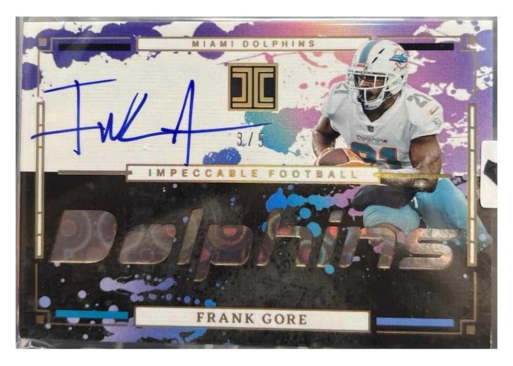 2025 Panini Impeccable Impeccable Team Names Autographs Frank Gore #3 card