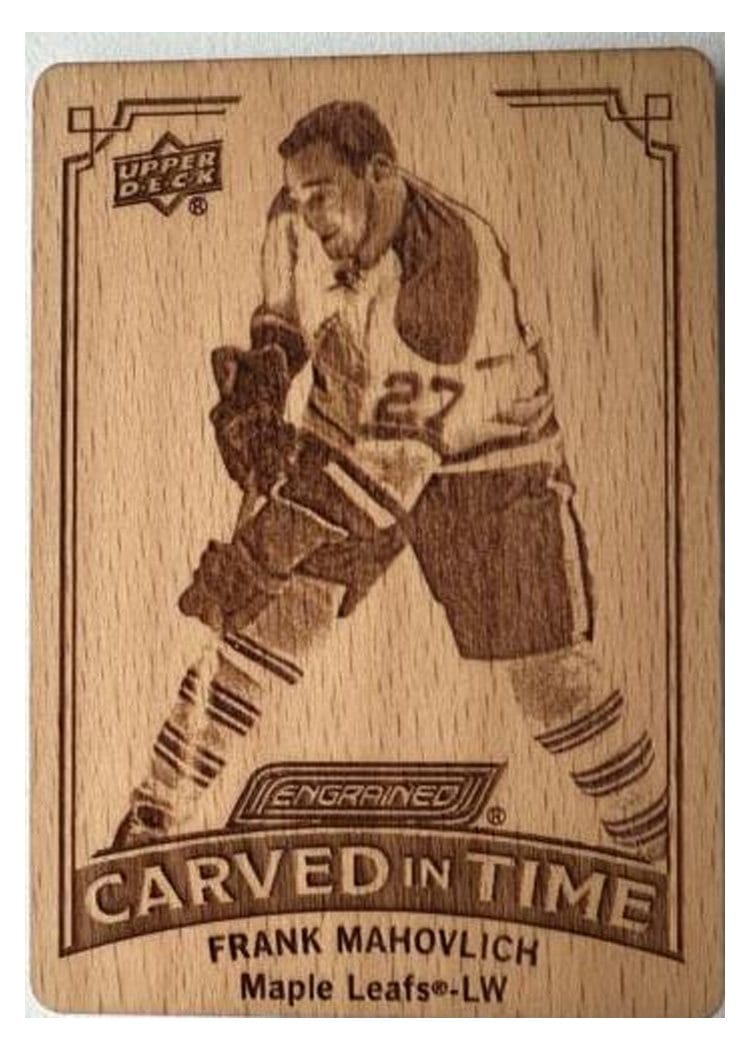 2023-24 Upper Deck Engrained Carved in Time Manufactured Wood Frank Mahovlich #CT-5 card
