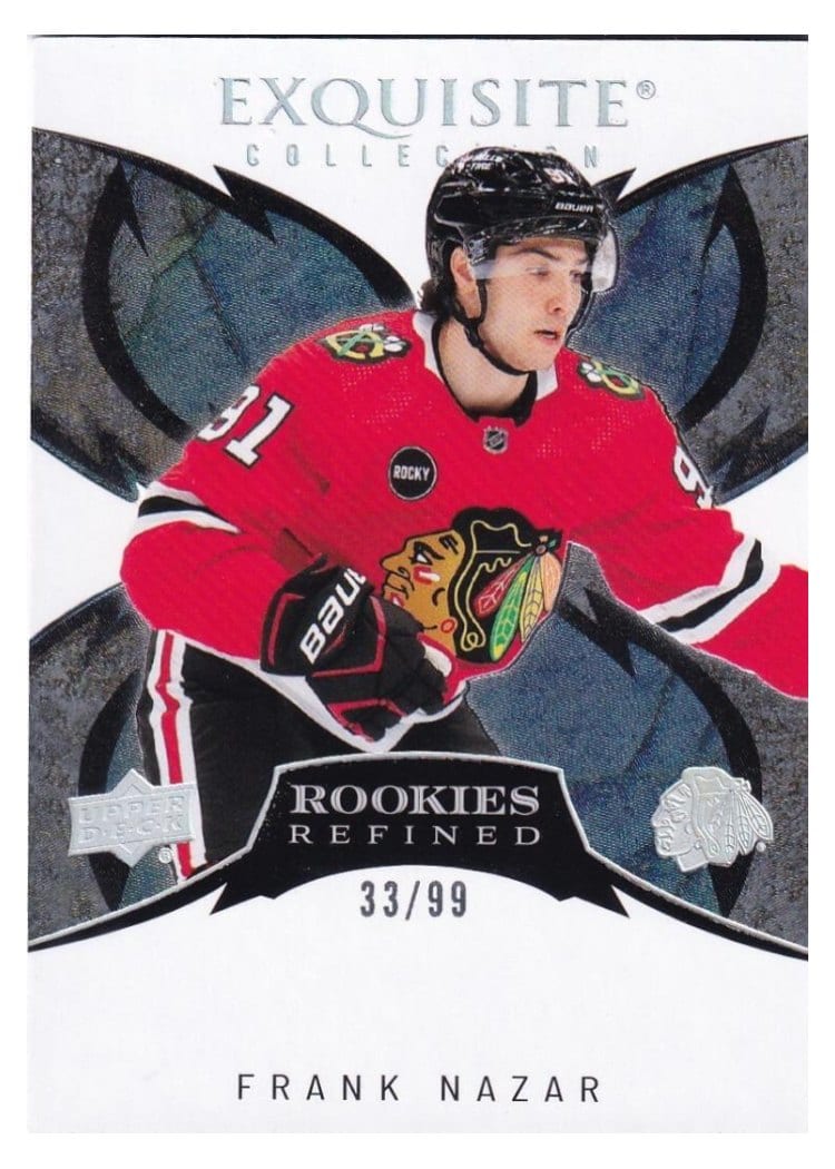 2024-25 Upper Deck Ice Exquisite Collection Rookies Refined Frank Nazar #RR-9 card