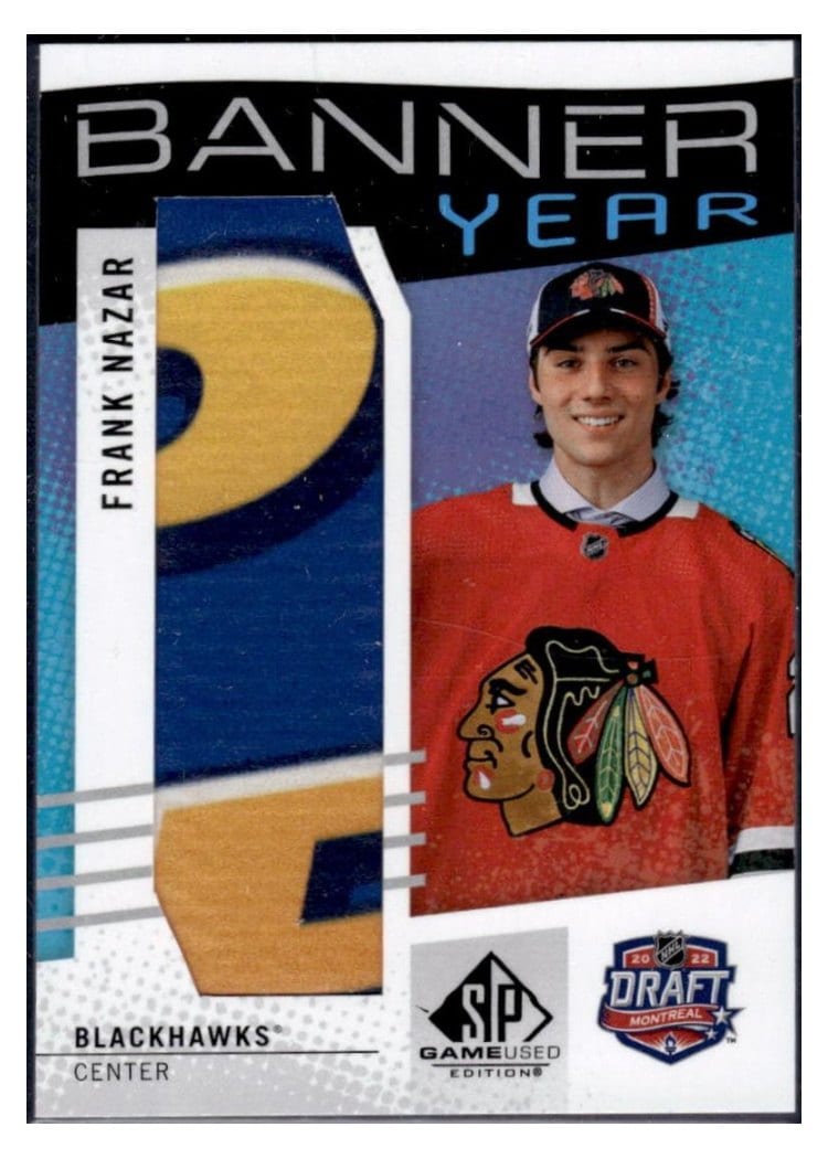 2025-26 SP Game Used NHL Draft Banner Year Relics Frank Nazar #BYD-FN card