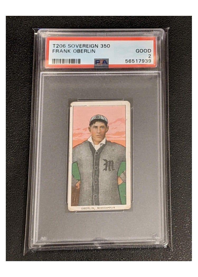 1909 T206 Sovereign 350 Frank Oberlin card