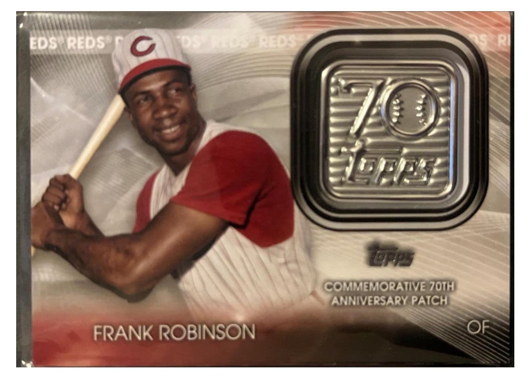 2021 Topps 70th Anniversary Logo Patches Series 2 Frank Robinson #T70P-FR card