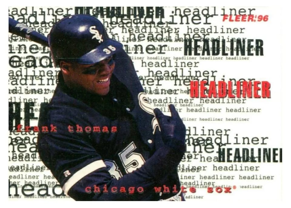 1996 Fleer Update Headliners Frank Thomas #19 card