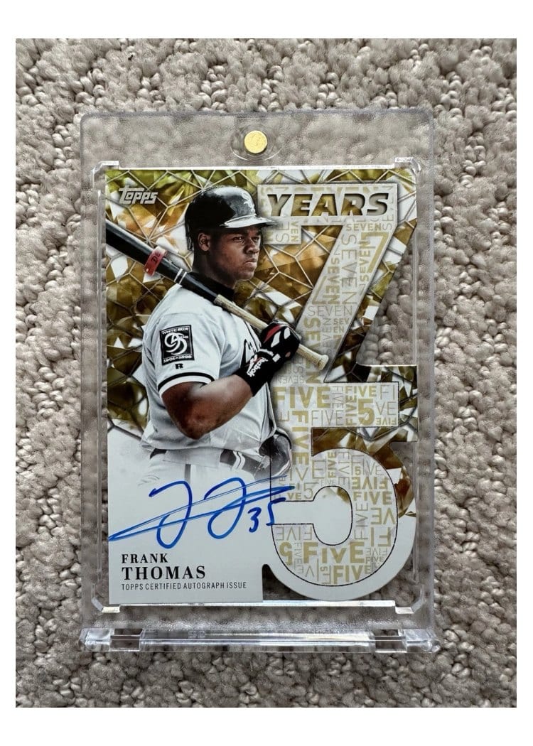 2026 Topps 75 Years of Topps Die-Cut Autographs Frank Thomas #75YA-FTH card