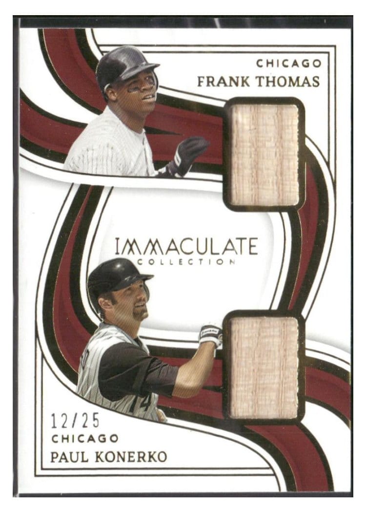 2023 Panini Immaculate Collection Legends Dual Materials Frank Thomas / Paul Konerko #DLM-TK card