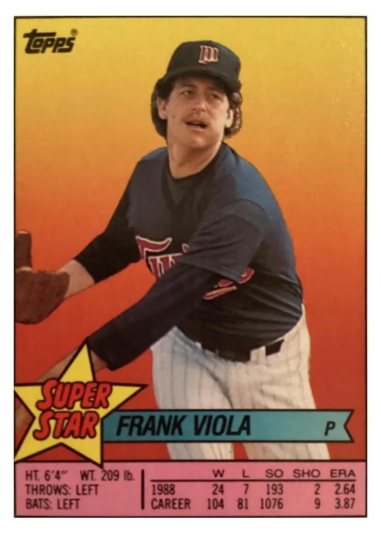 1989 Topps Stickercards Blank Back Frank Viola #30 card