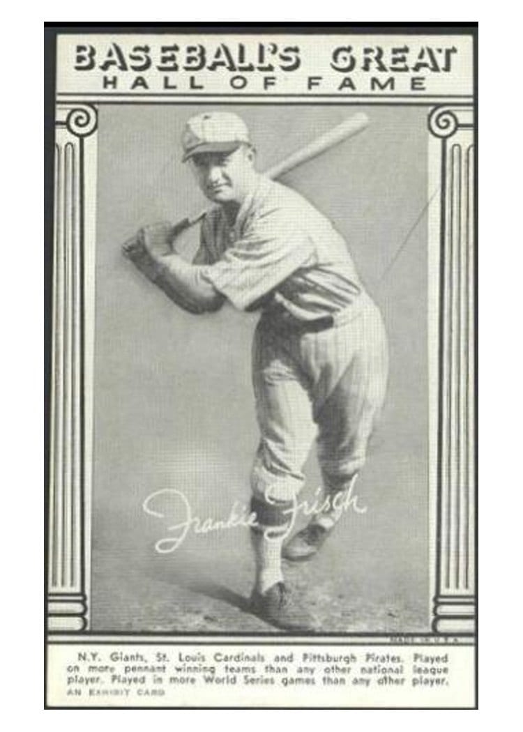 1948 Baseball's Great Hall of Fame Exhibits Frankie Frisch card