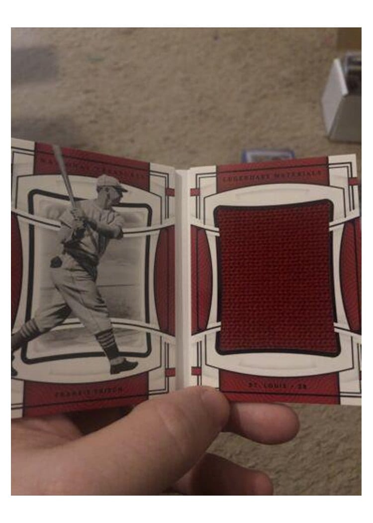 2022 Panini National Treasures Legendary Jumbo Materials Booklet Frankie Frisch #LJM-FF card