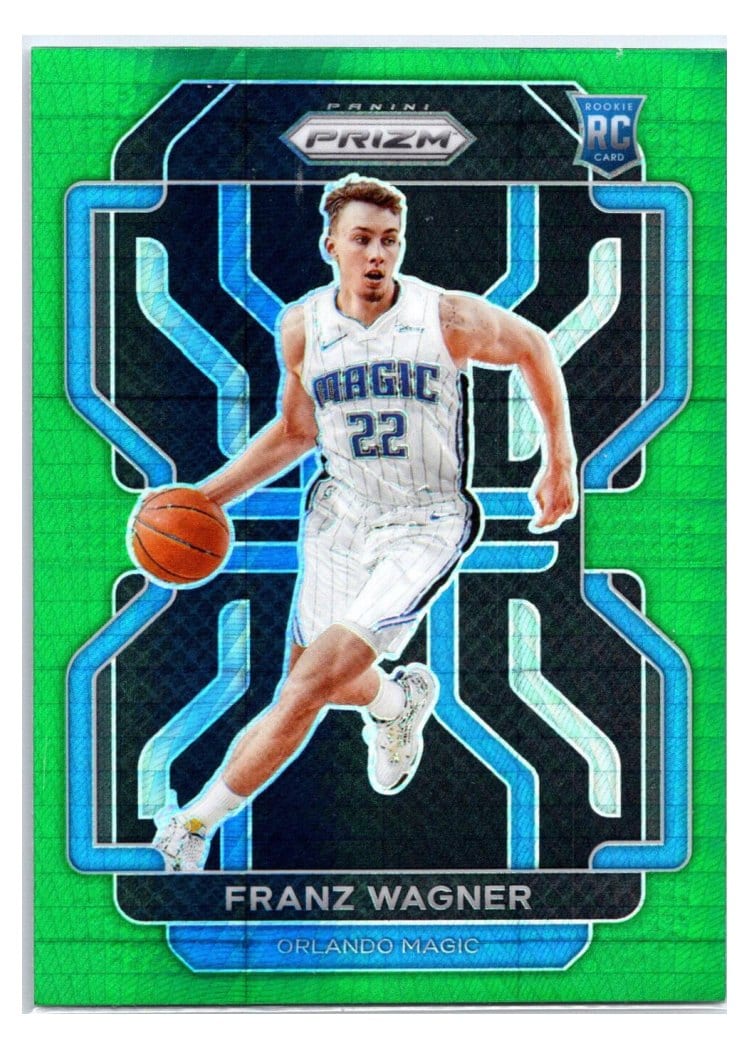 2021-22 Panini Prizm Base Set Franz Wagner Green Hyper Prizm #310 card