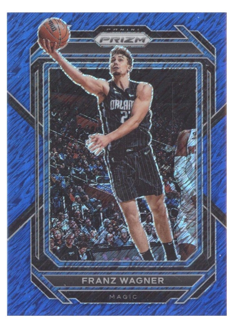 2022-23 Panini Prizm Base Set Franz Wagner Blue Shimmer Prizm #182 card