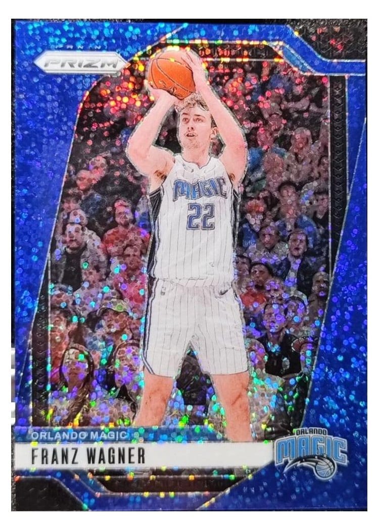 2024-25 Panini Prizm Base Set Franz Wagner Blue Sparkle #143 card