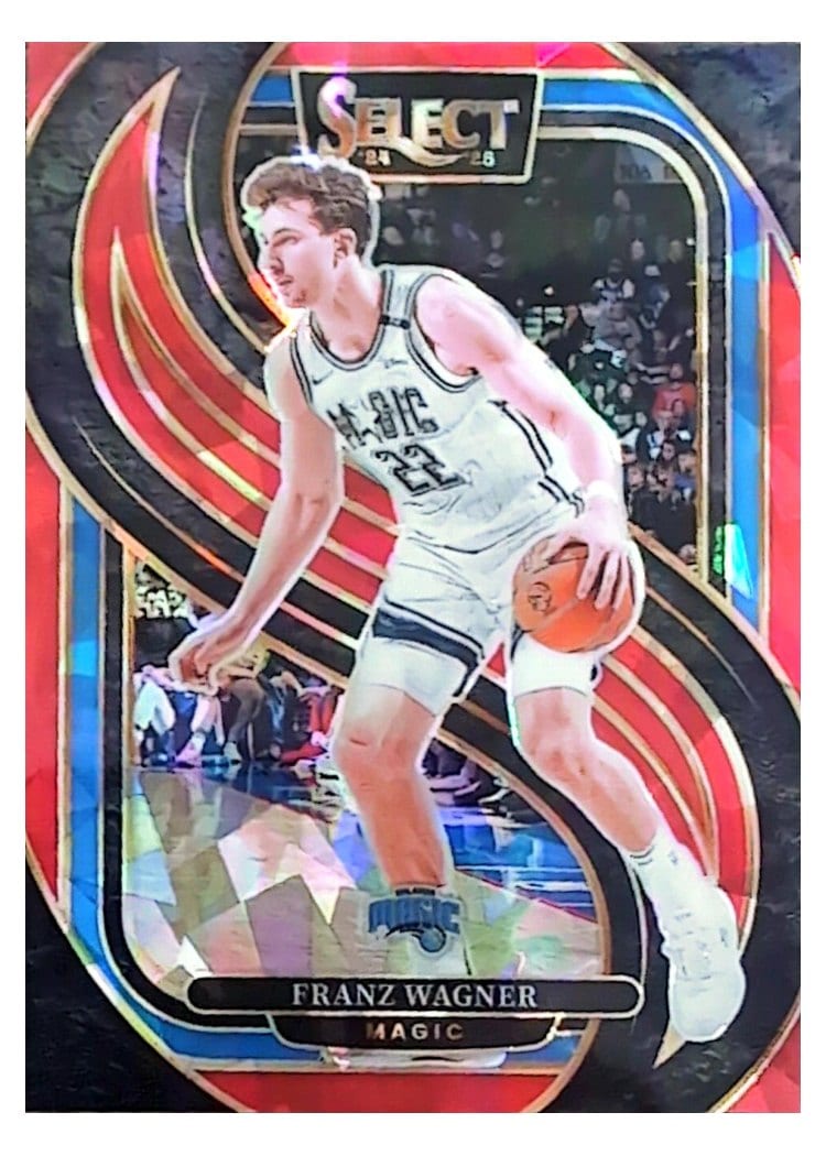 2024-25 Panini Select Base Set Franz Wagner Red Cracked Ice Prizm #157 card