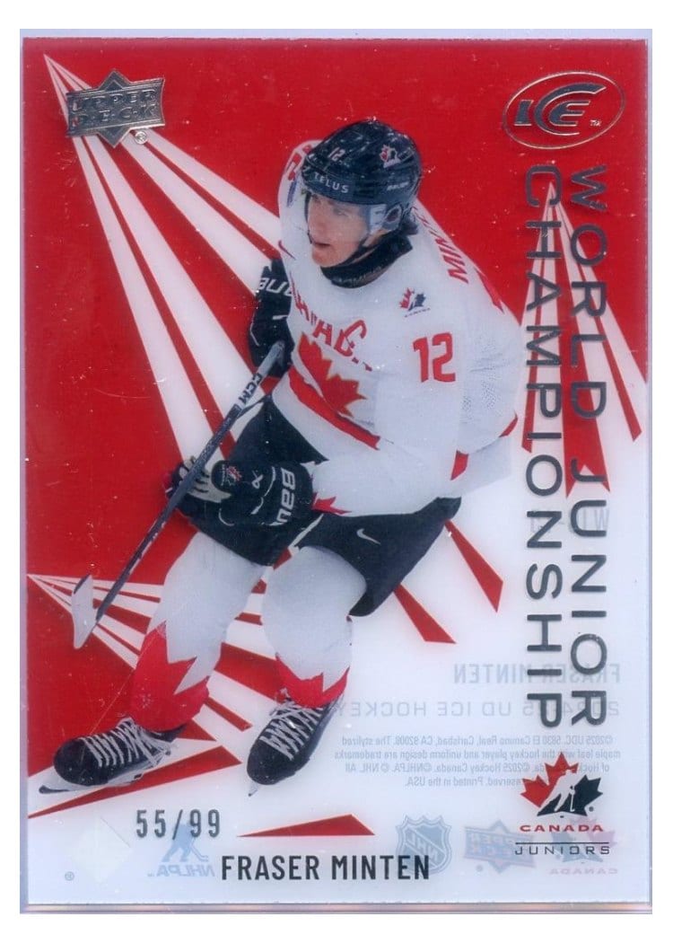 2024-25 Upper Deck Ice World Junior Championship Fraser Minten #WJC-15 card