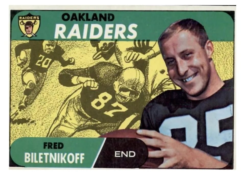 1968 Topps Fred Biletnikoff #168 card
