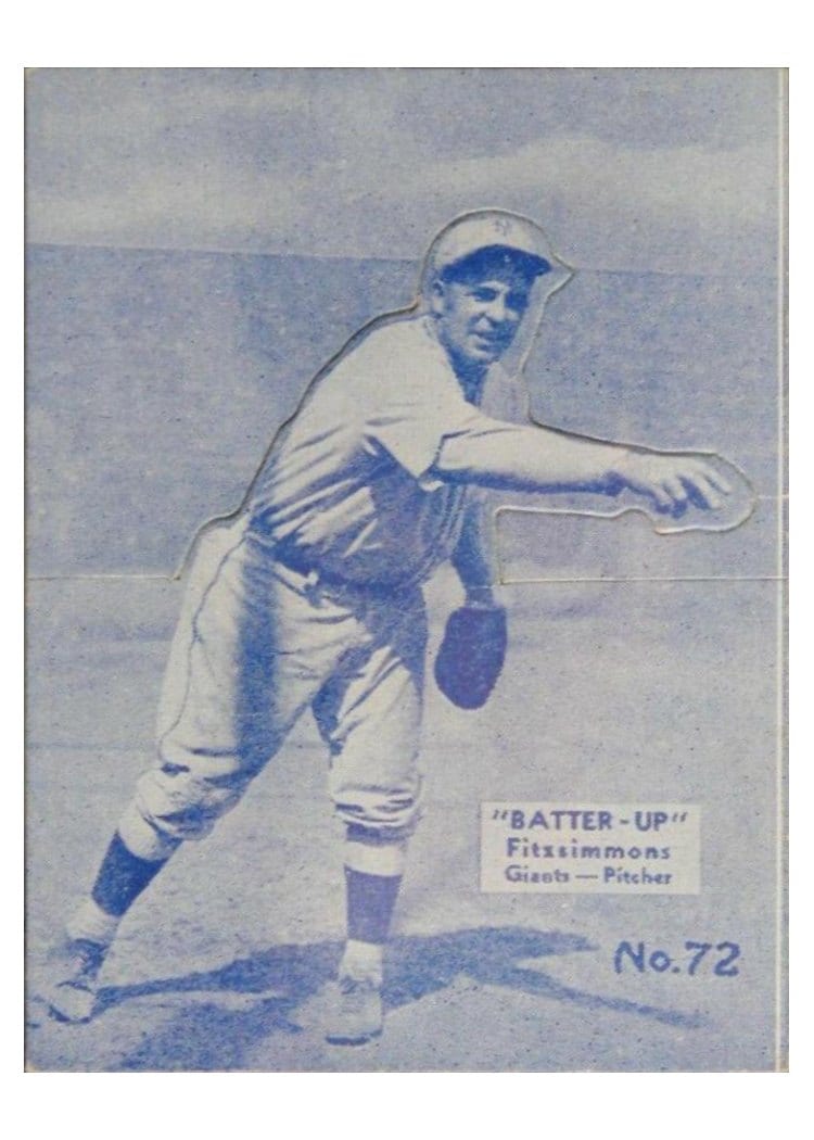 1934 Batter Up Fred Fitzsimmons #72 card