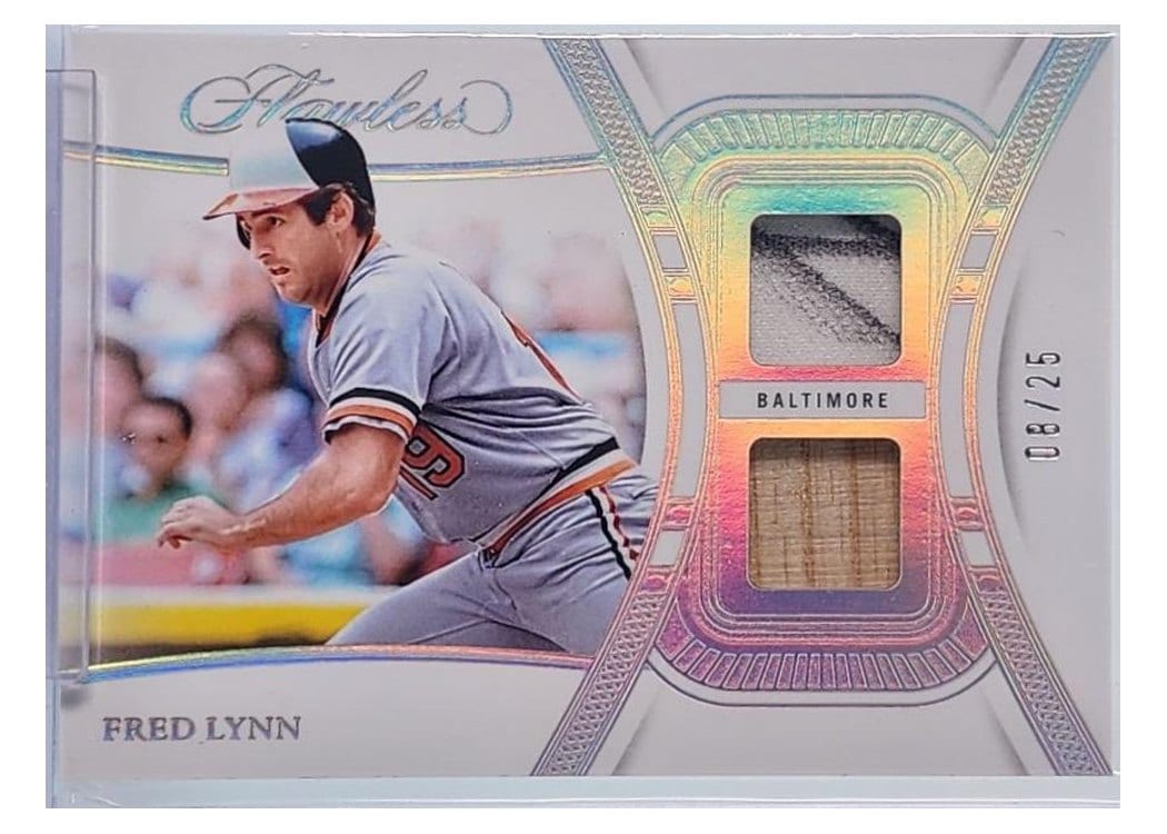 2024 Panini Flawless Dual Patches Fred Lynn #DU-FLY card