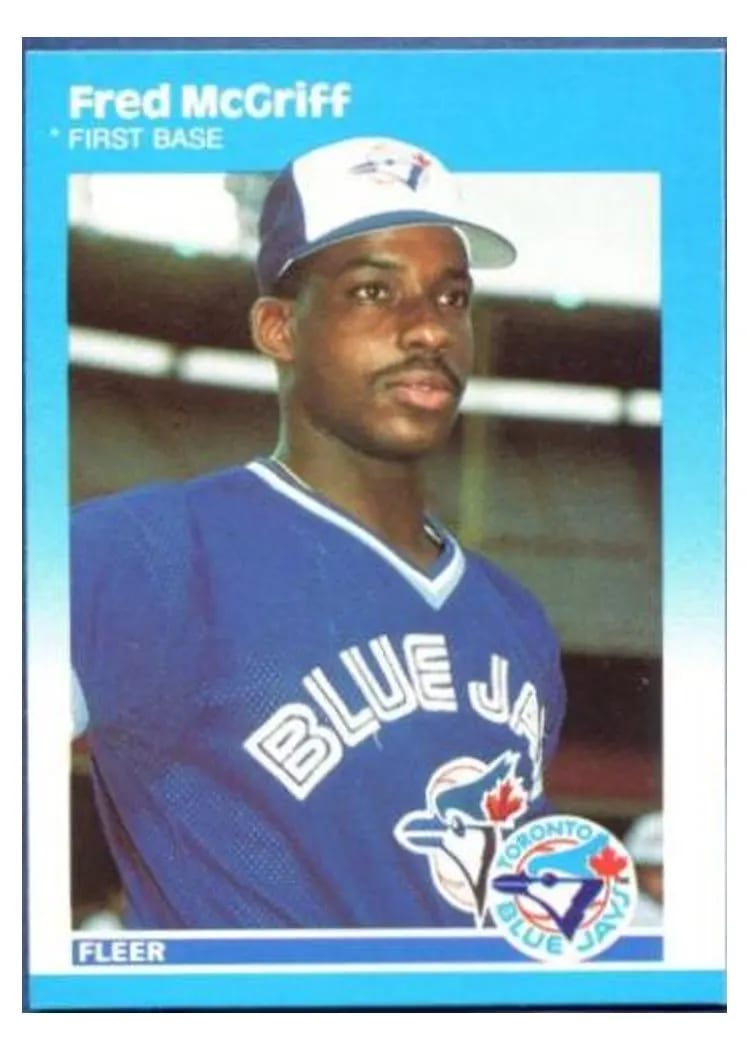1987 Fleer Update Fred McGriff #U-75 card