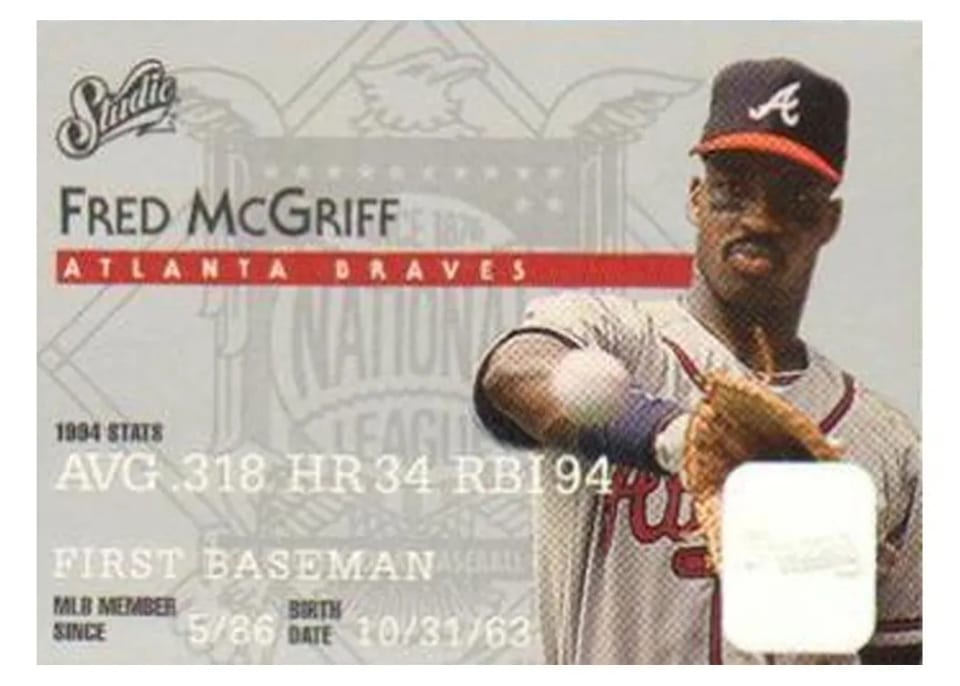 1995 Studio Fred McGriff #23 card