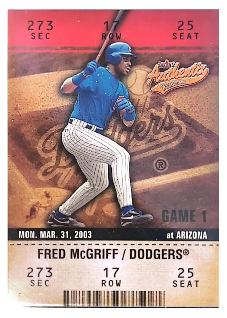 2003 Fleer Authentix Fred McGriff #42 card