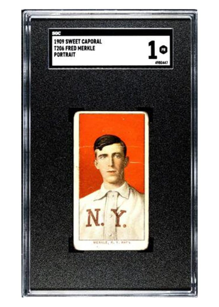 1909 T206 Sweet Caporal 150 Factory 25 Fred Merkle Portrait card