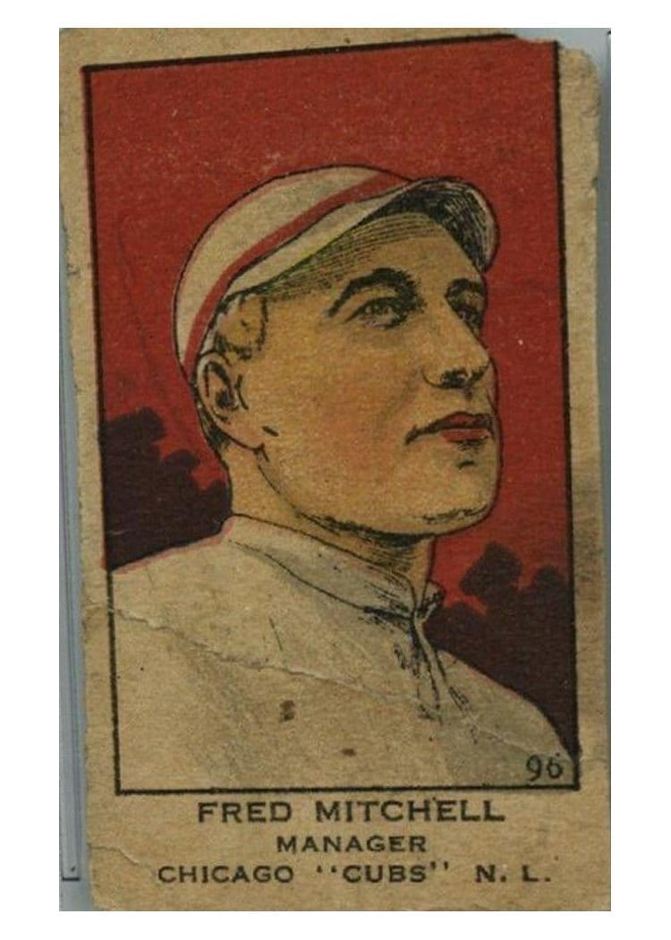 1919 W514 Fred Mitchell Hand Cut #96 card