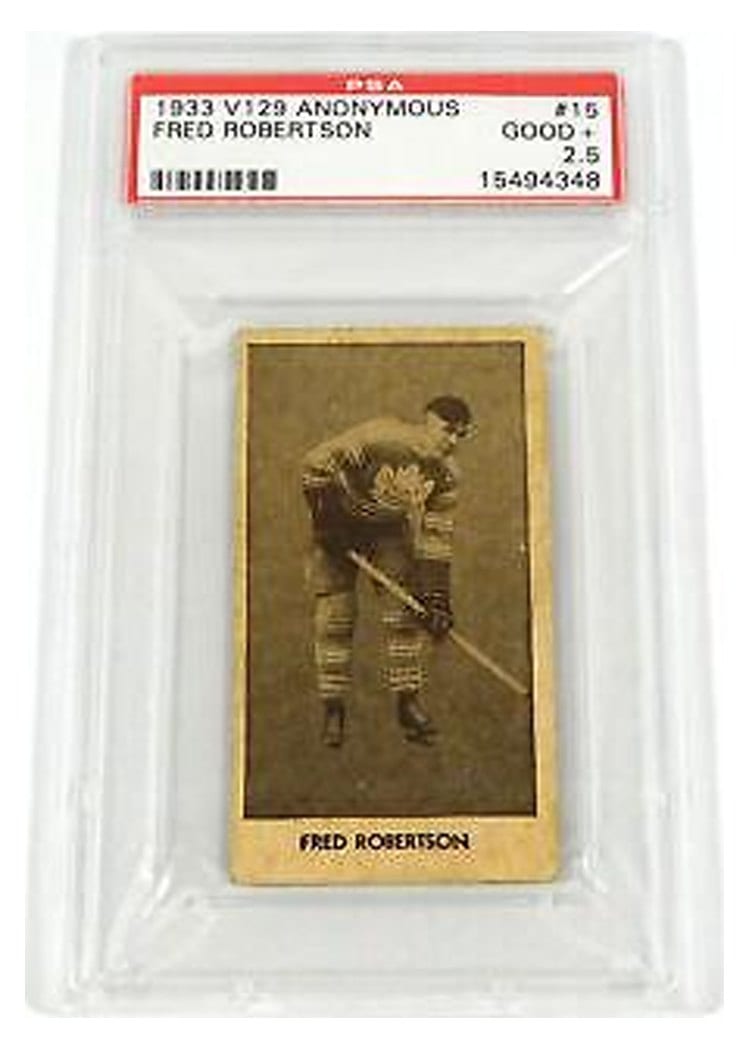 1933 V129 Anonymous Fred Robertson #15 card
