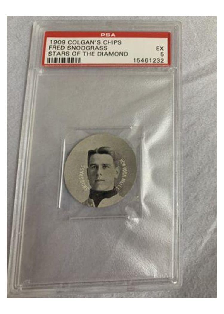 1909 Colgan's Chips Stars of the Diamond Fred Snodgrass card