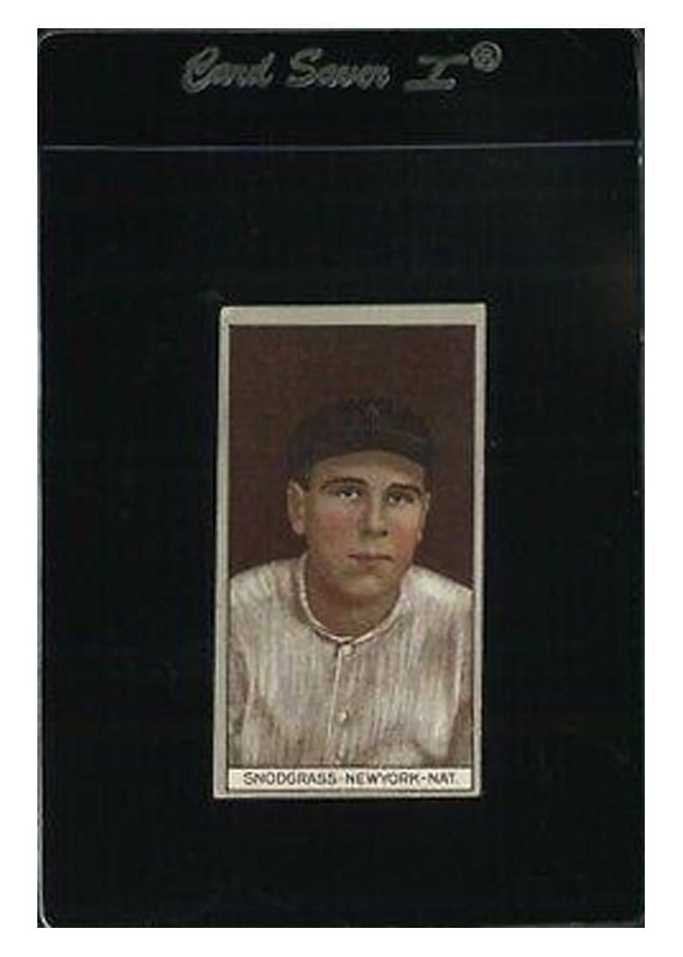 1912 T207 Brown Background Fred Snodgrass card